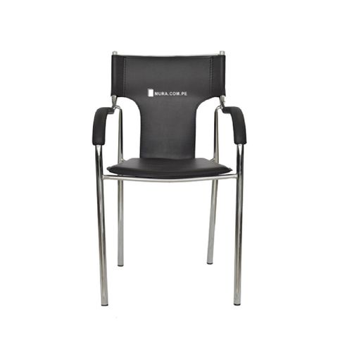 Silla de Oficina Clásica Ipanema Cromada color Negro TU MESITA