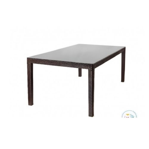 Mesa Clásica estilo Ratán Menfis  color Marrón  Vidrio Templado TU MESITA