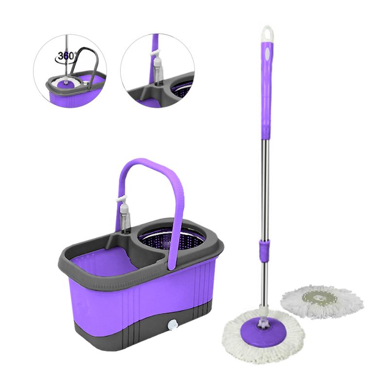 Balde-Escurridor-Automatico-Trapeador-3-Mopas-Dispensador-Morado