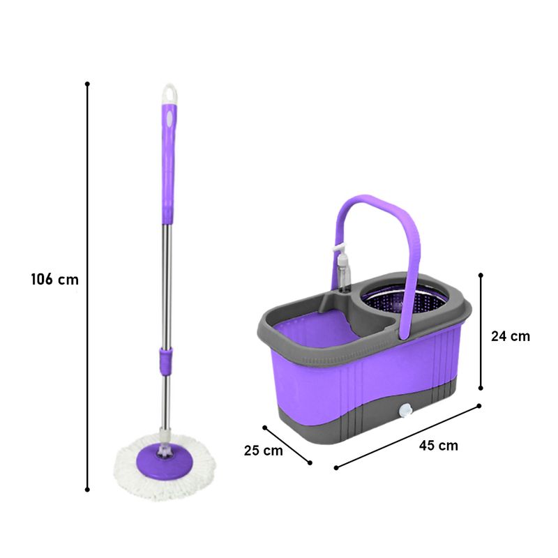 Balde-Escurridor-Automatico-Trapeador-3-Mopas-Dispensador-Morado