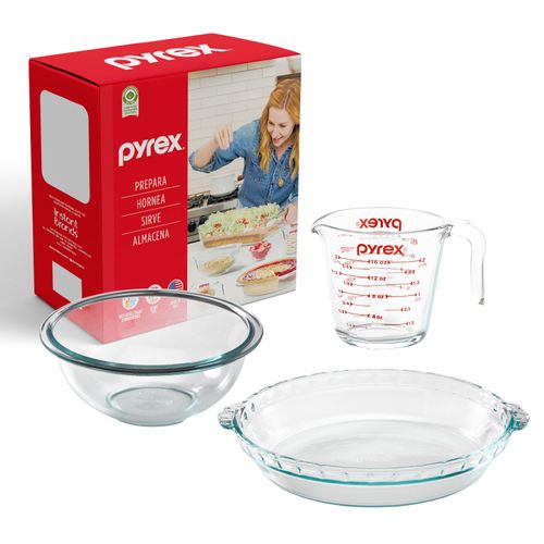 Set 3 Piezas Pyrex Reposteria Ondeado
