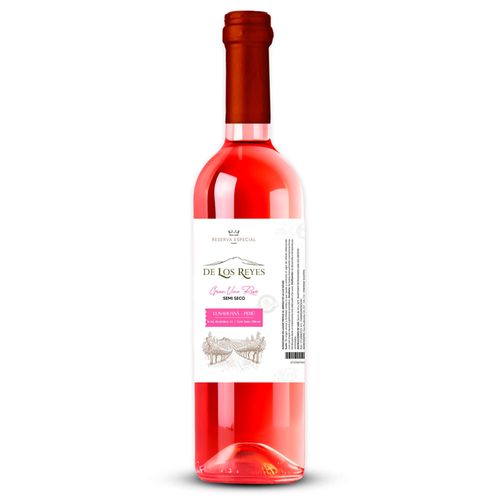 Vino Rosé DE LOS REYES Rosado Semi Seco Botella 750ml