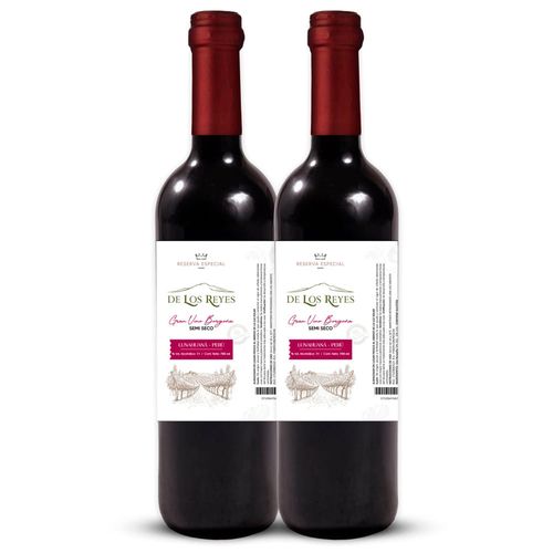 Pack Vino Tinto DE LOS REYES Borgoña Botella 750ml x 2un