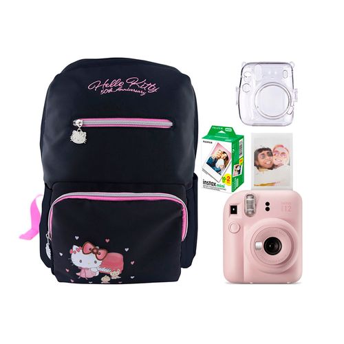 Camara Fujifilm Mini 12 Rosado +Estuche +Pelix20+Mochi Hello Kitty