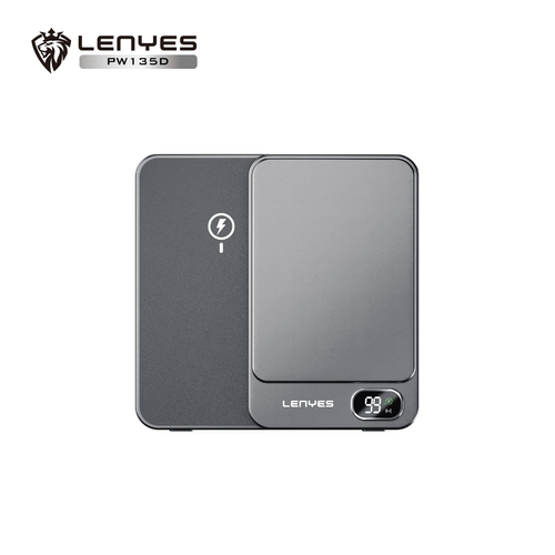 Power Bank Lenyes PW135D – 10,000mAh, Carga Inalámbrica 15W, Tipo C 20W, Carga Magnética, Pantalla D