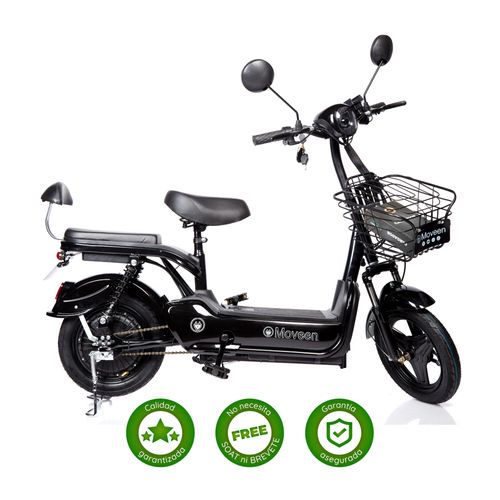 BICIMOTO ELÉCTRICA MOVEEN MED URBAN SPARK NEGRO + CANDADO CON CLAVE DE REGALO