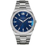 Reloj-Bulova-96B220-Fecha-Acero-Inoxidable-Plateado-Azul