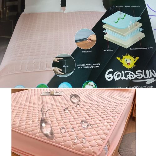 cobertores de colchón funda para cama impermeable 1.5 plazas - Rosado