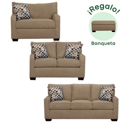 Juego De Sala Reims - Beige Oscuro