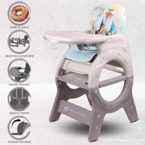 Silla de Comer Modelo Escritorio Donuts Gris