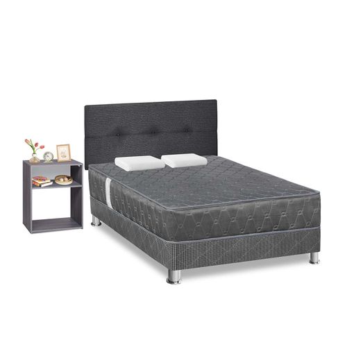 Juego de Dormitorio Forli Acqua Gris 2PLZ + Velador Turin Plomo