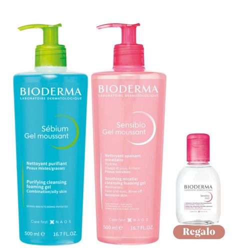 Pack Bioderma Duo Limpieza Sensibio + Sebium 500ml