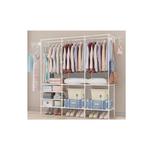 Ropero Perchero Organizador Armario Closet Armable 3 Cuerpos Blanco