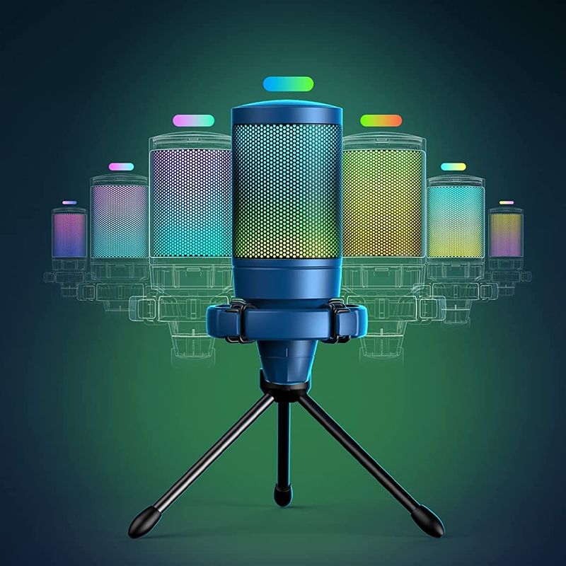 Fifine---Microfono-Ampligame-A6V-RGB-USB-Cardioide---Blue