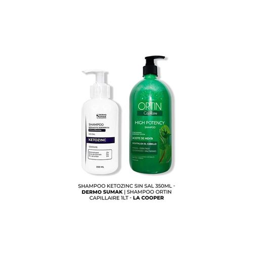 SHAMPOO SIN SAL KETOZINC 350ML+ SHAMPOO ORTIN CAPILLAIRE 1LT