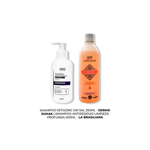 SHAMPOO SIN SAL KETOZINC 350ML+ SHAMPOO ANTIRESIDUO 500ML