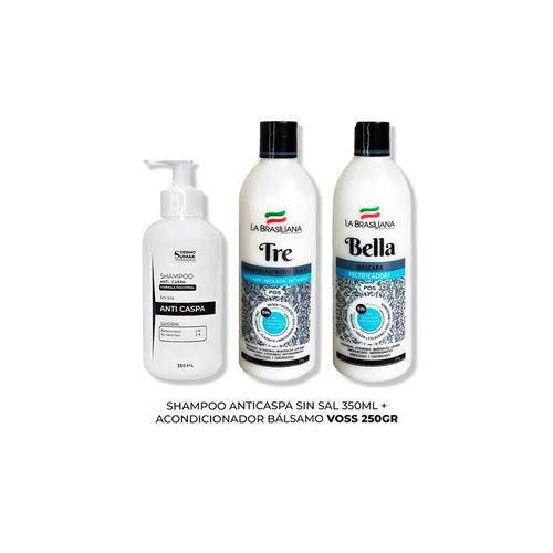 SHAMPOO ANTICASPA 350ML + SHAMPOO TRE 500GR + MÁSCARA BELLA 500GR
