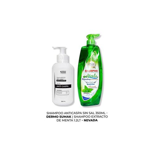 SHAMPOO ANTICASPA SIN SAL 350ML + SHAMPOO EXTRACTO DE MENTA 1.2LT