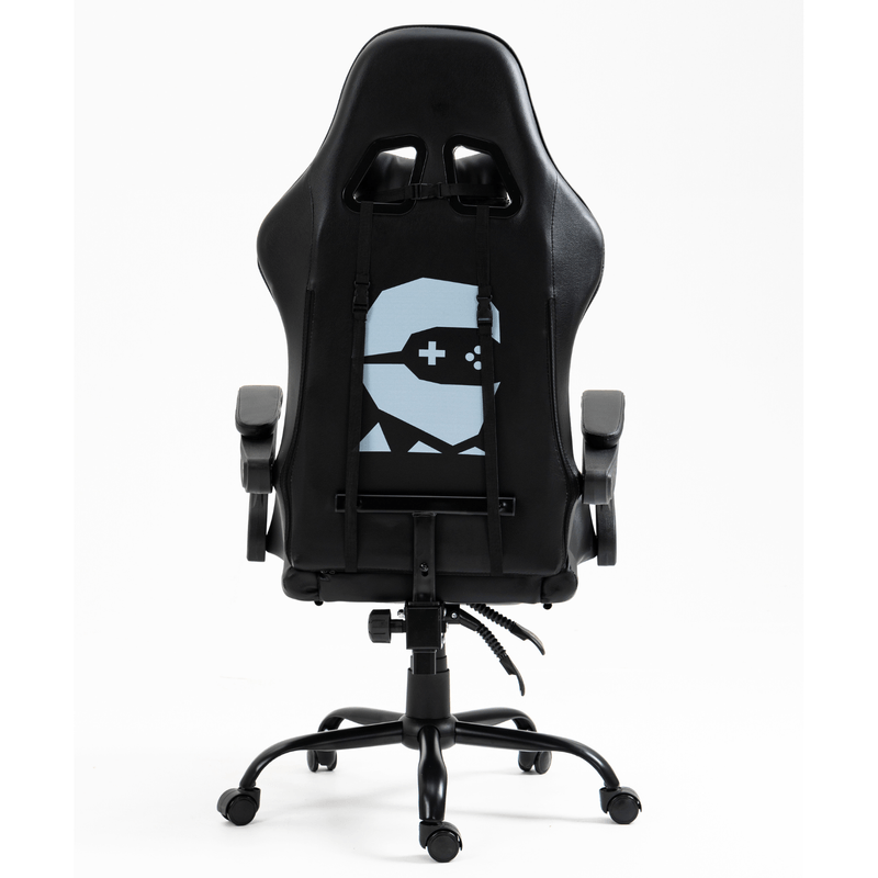 Silla-Gamer-Con-Masajeador-Lumbar-Playpro-X1-Negro-Base-De-Metal