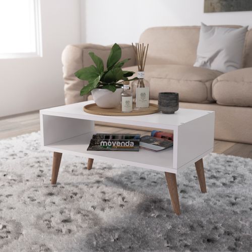 Mesa de Centro Hortensia patas de madera Movenda Blanco