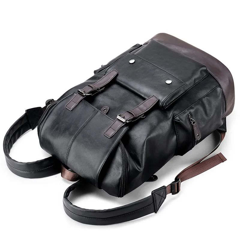 Mochila-Hombre-Cuero-PU-0120-Viaje-Laptop-Negro