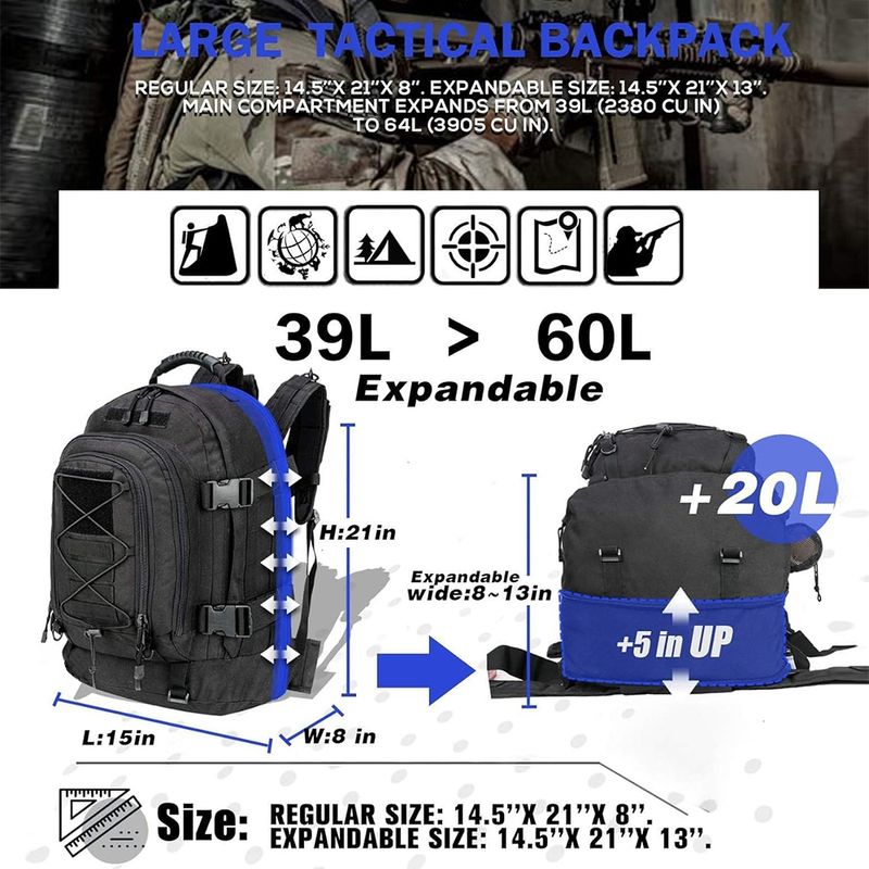 Mochila-Hombre-Capture-1022-Tactica-Expandible-Viaje-Negro
