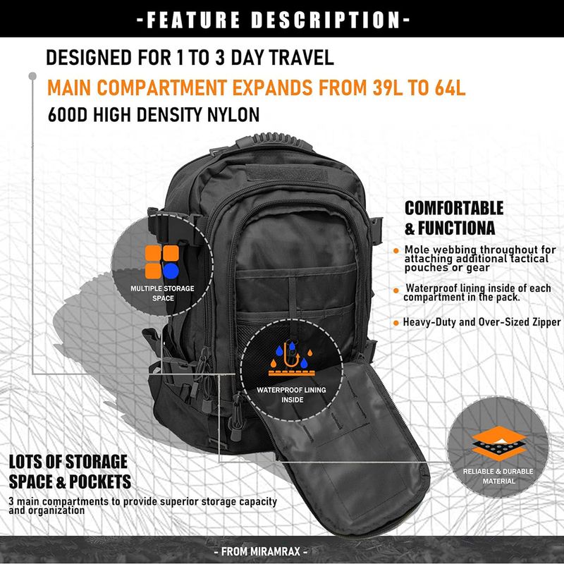 Mochila-Hombre-Capture-1022-Tactica-Expandible-Viaje-Negro