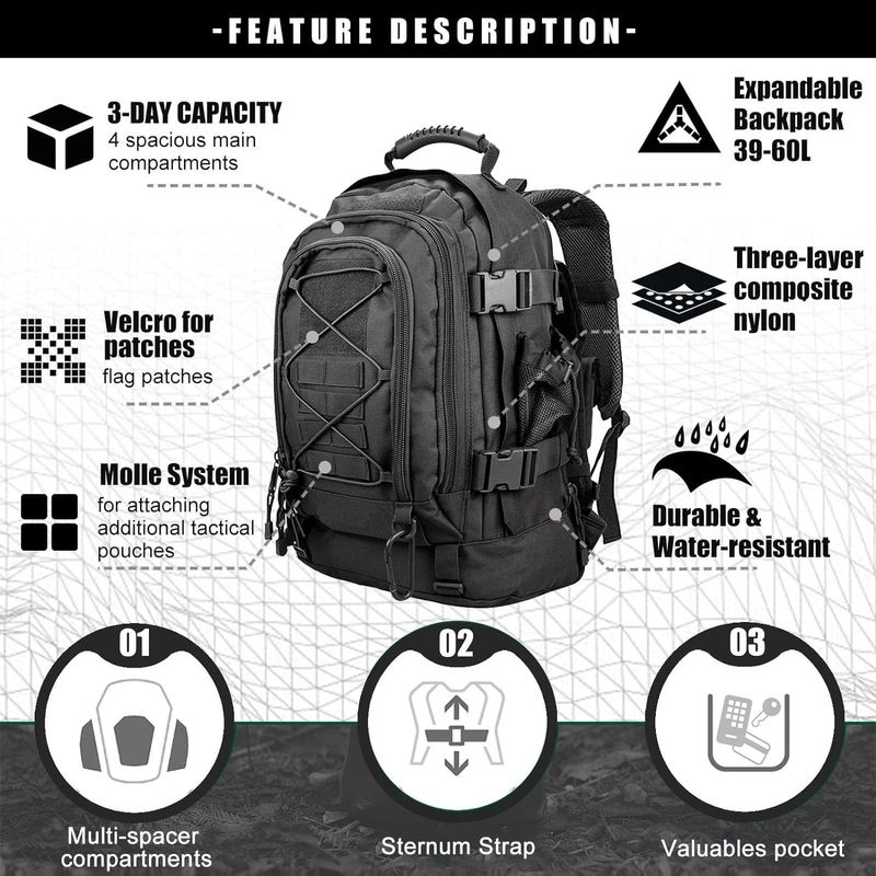 Mochila-Hombre-Capture-1022-Tactica-Expandible-Viaje-Negro