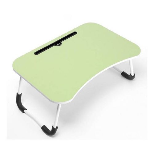 Mesa plegable portátil para Laptop con Ranura y Posavasos Verde