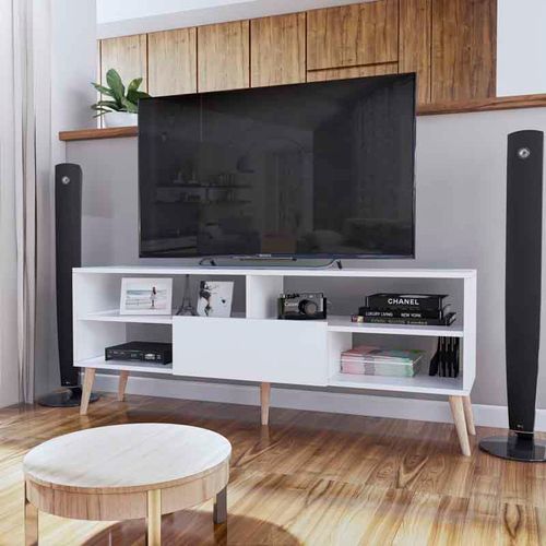 Mesa de TV Sao Leopoldo 65" 1 Puerta Movenda Blanco