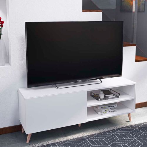 Mesa de TV Harmonia 65" 1 puerta Movenda Blanco