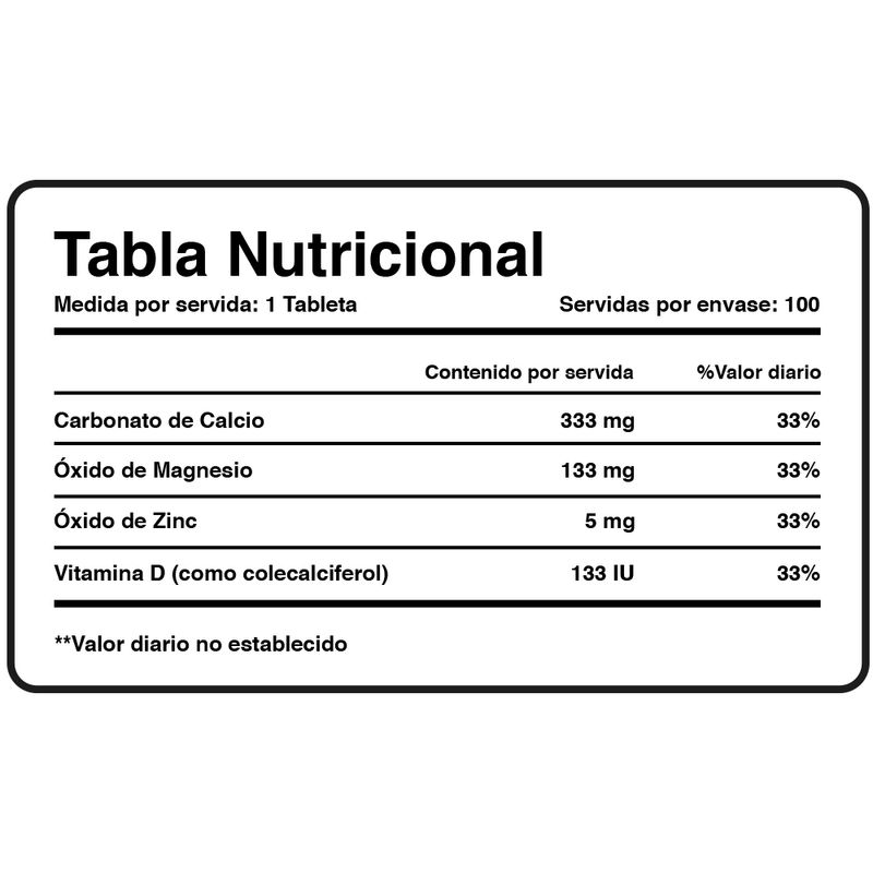 Calcio-Magnesio-Zinc---Vitamina-D-Xtralife---100-Tabletas