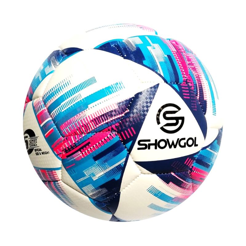 PELOTA-PARA-FUTBOL-TALLA--5-CUERO-PVC-FOAM-35MM-SHOWGOL-CELESTE