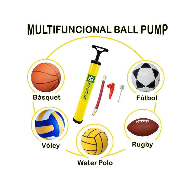 INFLADOR-BOMBA-DE-MANO-28CM-BALLPUMP-AMARILLO