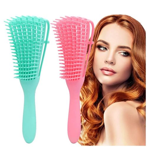 Pack 2 Peine Cepillo Flexible Desenredante para Cabello Rizos Afro