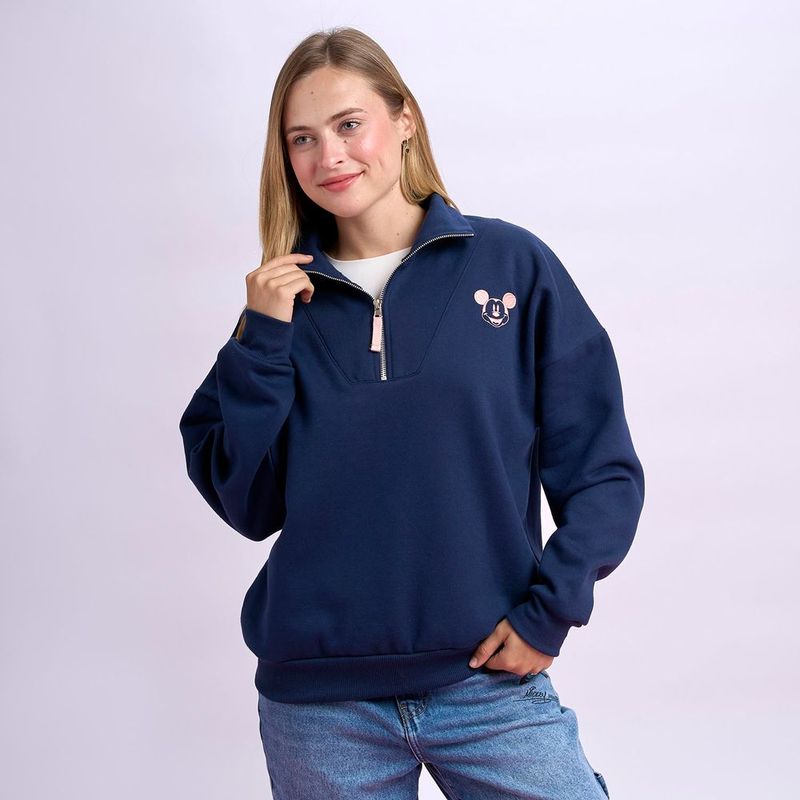 Polera Mujer Disney Half Zip Shopstar