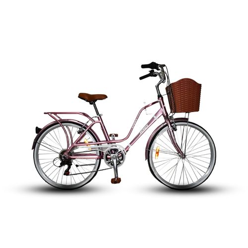 BICICLETA DE PASEO JAFI LADY LOVING 7V ARO 24 ROSADO