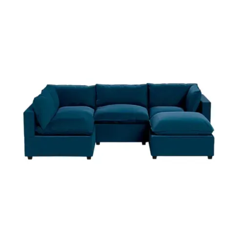 Seccional en L Rennes - Azul + Banqueta de regalo