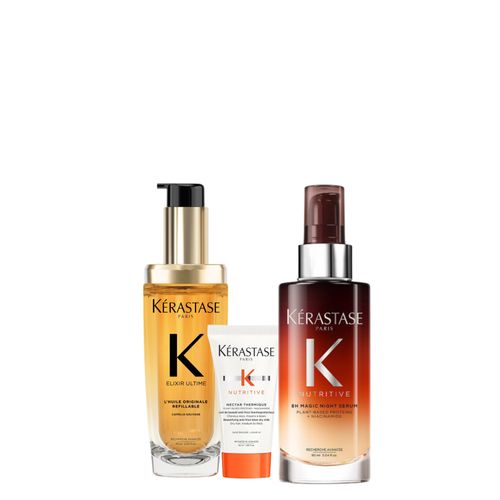 Kerastase Pack Brillo y Suavidad - Elixir Ultime Huile Originale + 8H magic Night serum 90ml