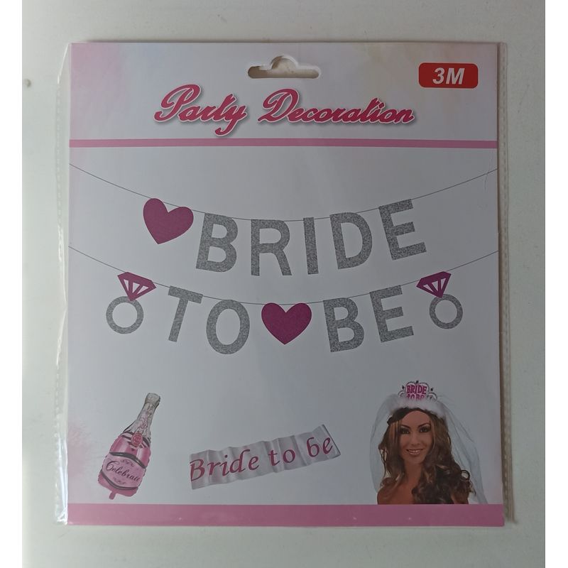Cadeneta-banderines-banner-Bride-to-be-novia-despedida-de-soltera-plateado-con-fucsia
