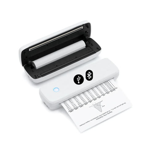 Impresora portátil térmica A4 USB Bluetooth modelo A80 + 2 rollos 210x30mm