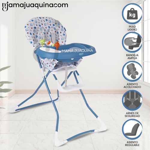 Silla de Comer «SICKY» con Bandeja Removible - Azul
