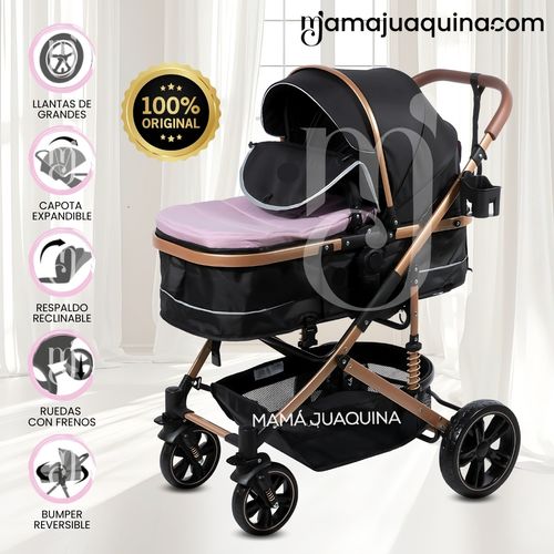 Coche Moisés de Lujo «INFINITIVE GOLD» Rosa
