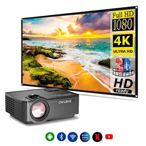 Proyector Smart Android 9.0 Sd150 + Pantalla Ecran 80 Pulgadas Blanco