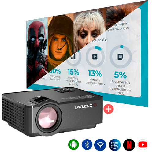 Proyector Smart Owlenz Sd150 Más Ecran 120 Pulgadas Plomo