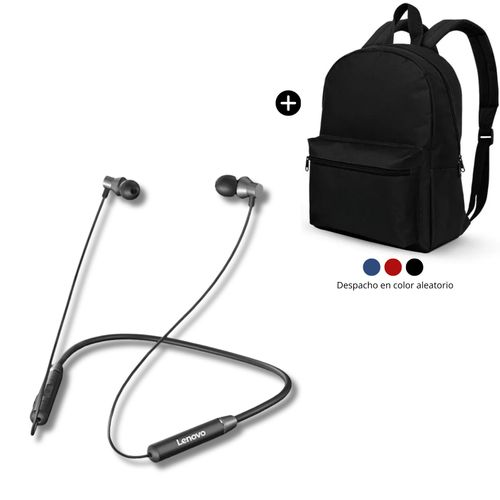 Audifonos Bluetooth Lenovo HE05 + Mochila Basica de regalo.