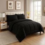 EDREDON-NUBE-HOGAR-2-PLAZAS-DAILY-SET-CUADROS-ALGODON---FUNDAS-DE-ALMOHADA-NEGRO