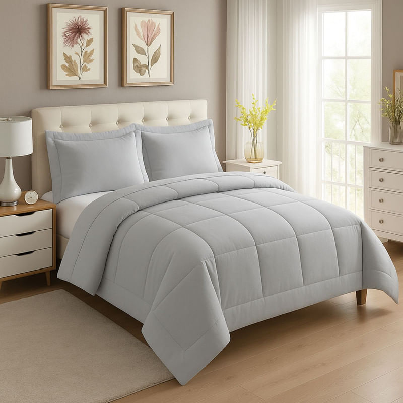 EDREDON-NUBE-HOGAR-2-PLAZAS-DAILY-SET-CUADROS-ALGODON---FUNDAS-DE-ALMOHADA-GRIS-CLARO