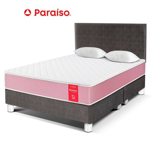 Dormitorio Classic Medallón Ergo Acero Queen + Cabecera