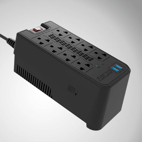 Estabilizador FORZA 8 TOMAS 1200VA/600 W C/2USB - 220V (FZ-FVR-1222USB)